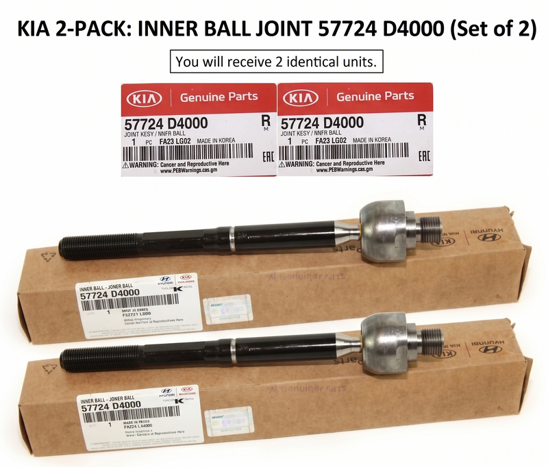 GENUINE 2pcs Inner Steering Tie Rod End Front KIA OPTIMA 2016-2020 57724D4000