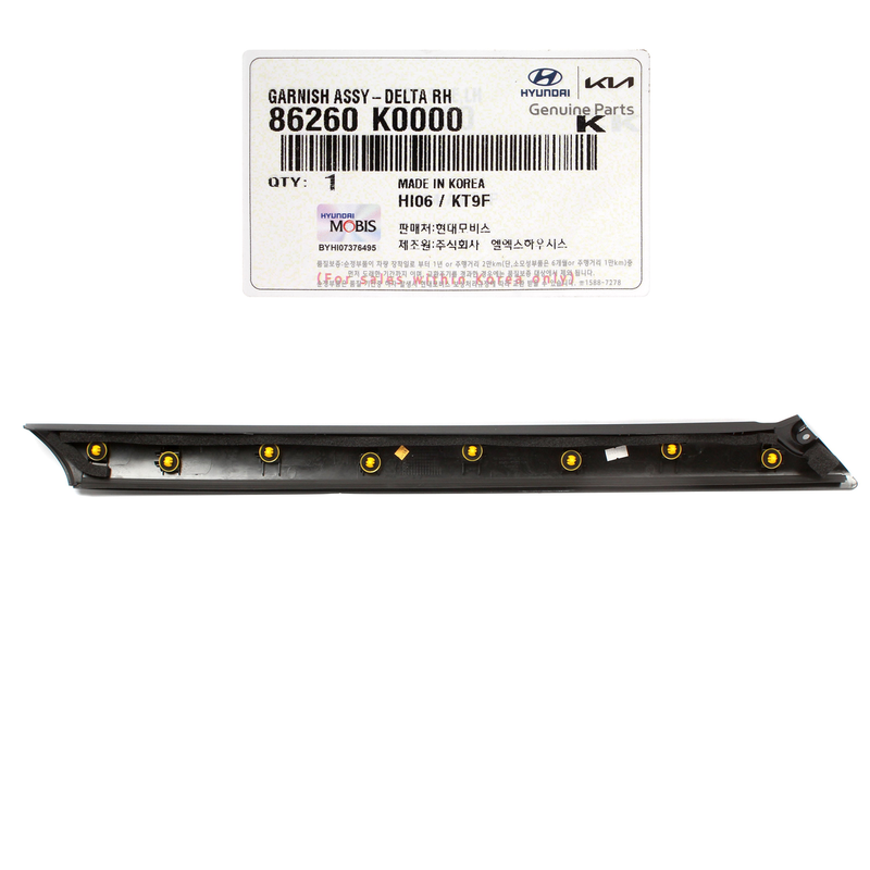Windshield Pillar Trim Molding RIGHT for 2020-2023 Kia Soul 86260K0000 GENUINE