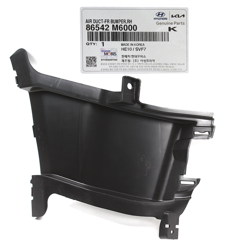 Kia Forte 2019-21 for Front Bumper Air Duct Curtain RIGHT 86542M6000 GENUINE