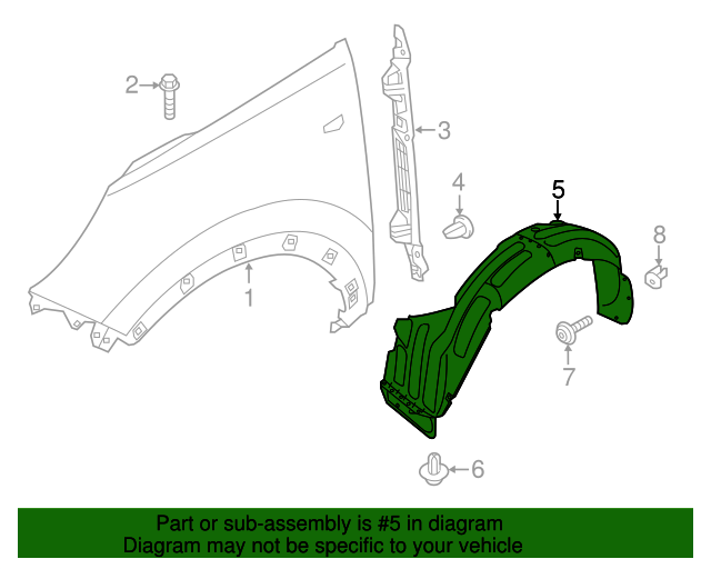 FRONT Fender Liner LEFT Driver For KIA SPORTAGE 2011-2016 868113W500 GENUINE