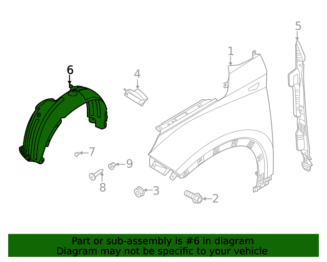 Front Fender Liner RIGHT RH for 2020-2024 Hyundai Venue 86812K2000
