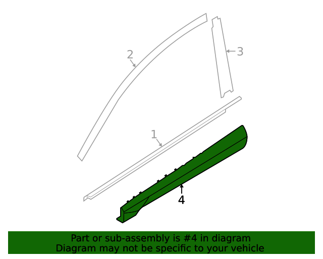 Genuine 87721N9000CA Front Door Side Molding Left LH for 22-25 Hyundai Tucson