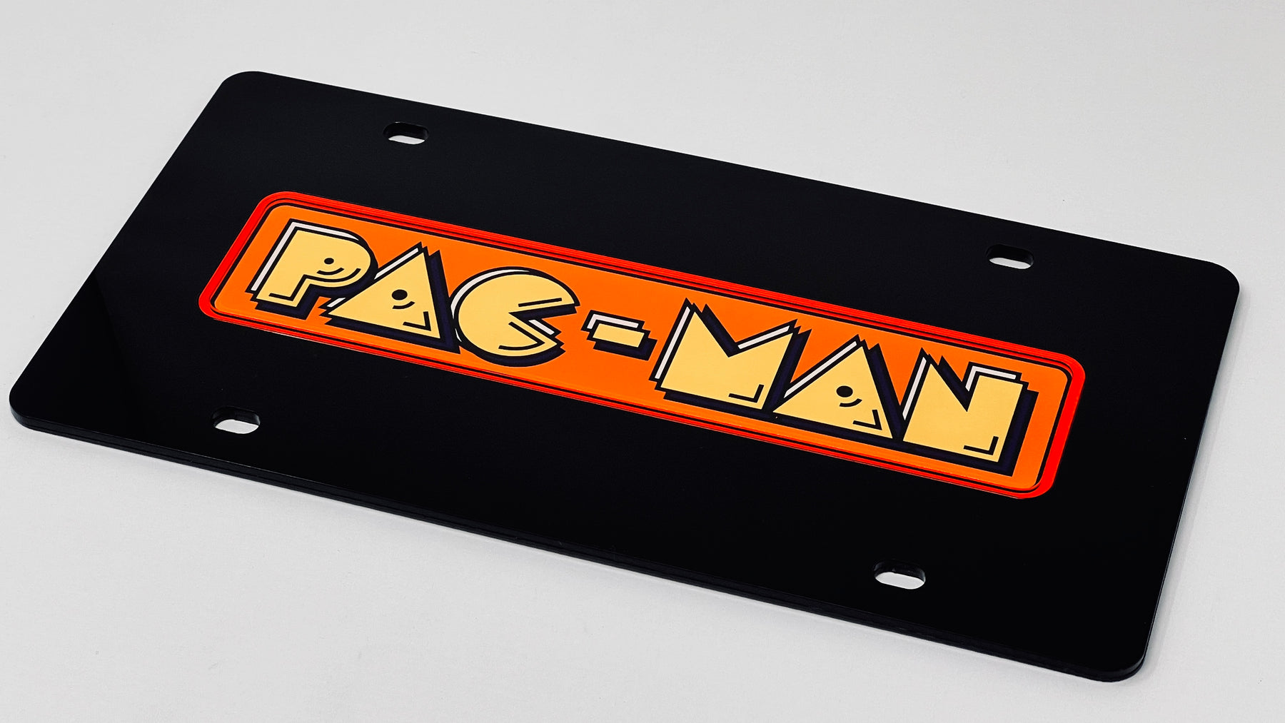 Pac-Man Black Acrylic License Plate Frame - Official Licensed Product by Bandai Namco