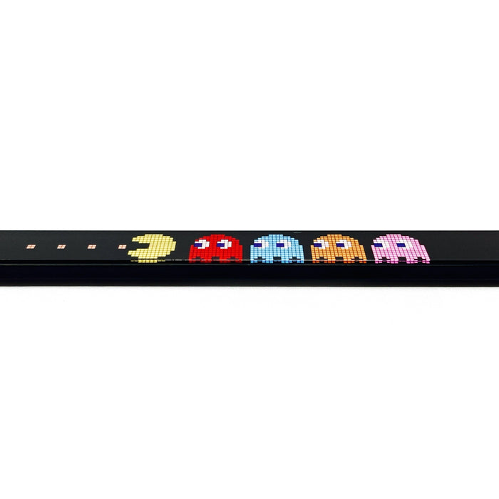 Pac-Man with Ghosts & GAME OVER Acrylic Inlaid Black Carbon Steel License Plate Frame 4-Hole - Official Licensed Product by Bandai Namco