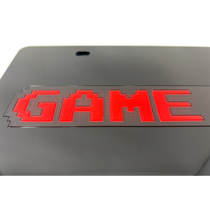 Pac-Man GAME OVER Black Acrylic License Plate Frame - Official Licensed Product by Bandai Namco