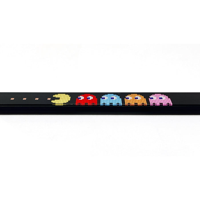 Pac-Man with Ghosts & GAME OVER Acrylic Inlaid Black Carbon Steel License Plate Frame 2-Hole - Official Licensed Product by Bandai Namco