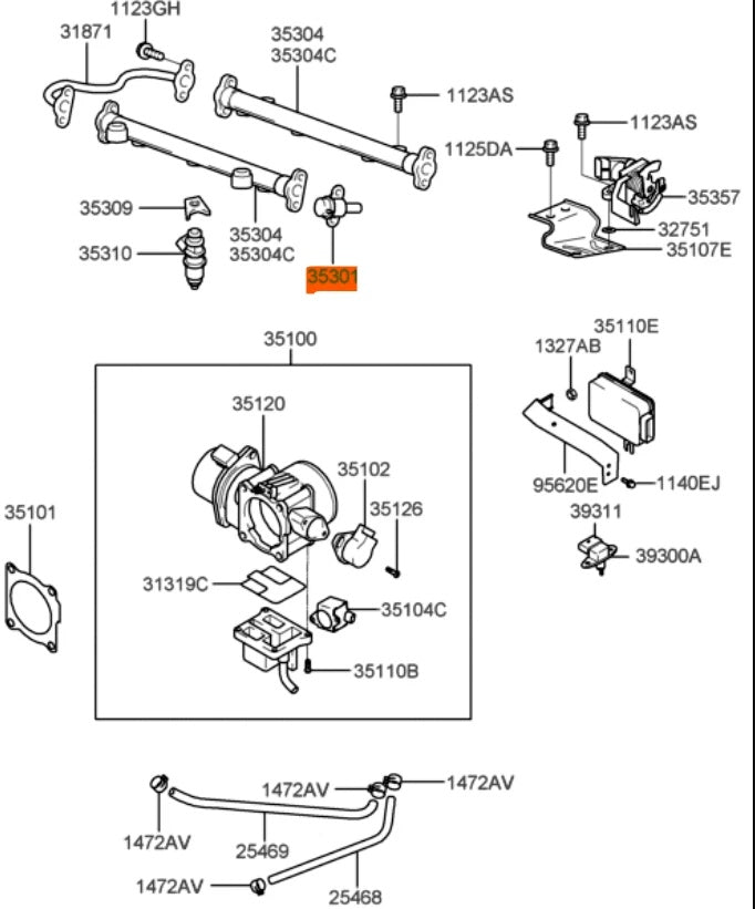 OEM FUEL PRESSURE REGULATOR FOR 2001-06 SANTA FE XG300/350 AMANTI # 35301-39010