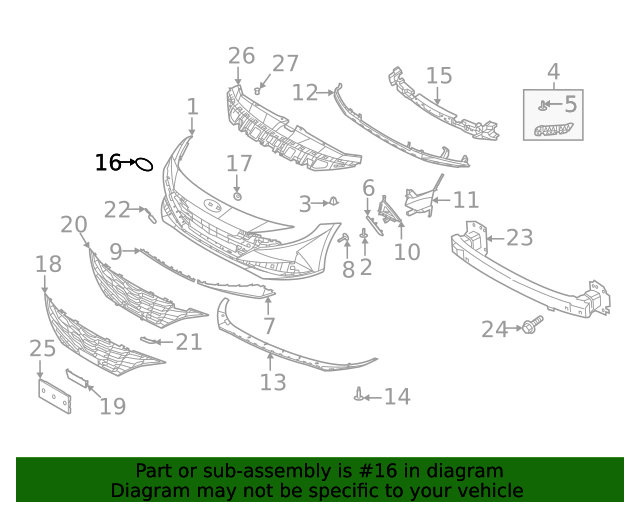 Genuine OEM Front Grille Emblem for 2021 2022 2023 Hyundai Elantra 86311AA000