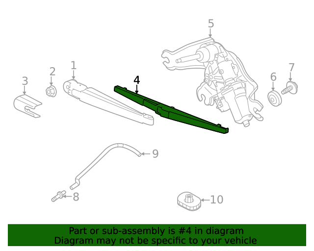 REAR Wiper Blade for 2019 2020 2021 2022 Kia Soul 98850K0000