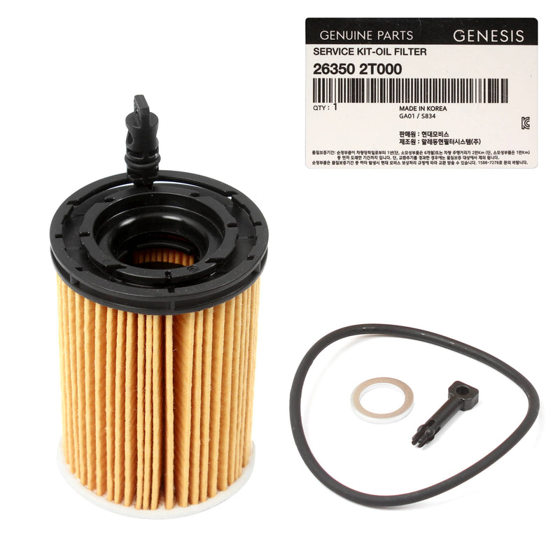 Oil Filter Kit For 2021-2024 G80 GV70 GV80 Stinger 2.5L 263502T000 [4-Pack]