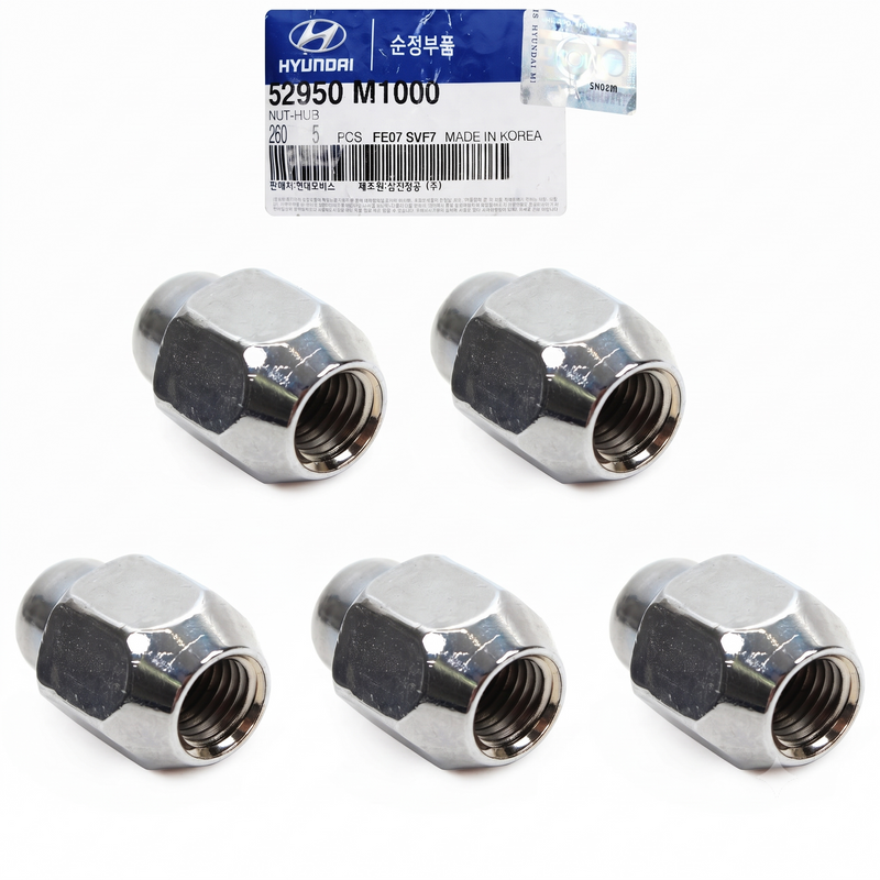 GENUINE Aluminum Wheel Lug Nut (5 Pieces) for 2000-2020 Hyundai Kia 52950M1000