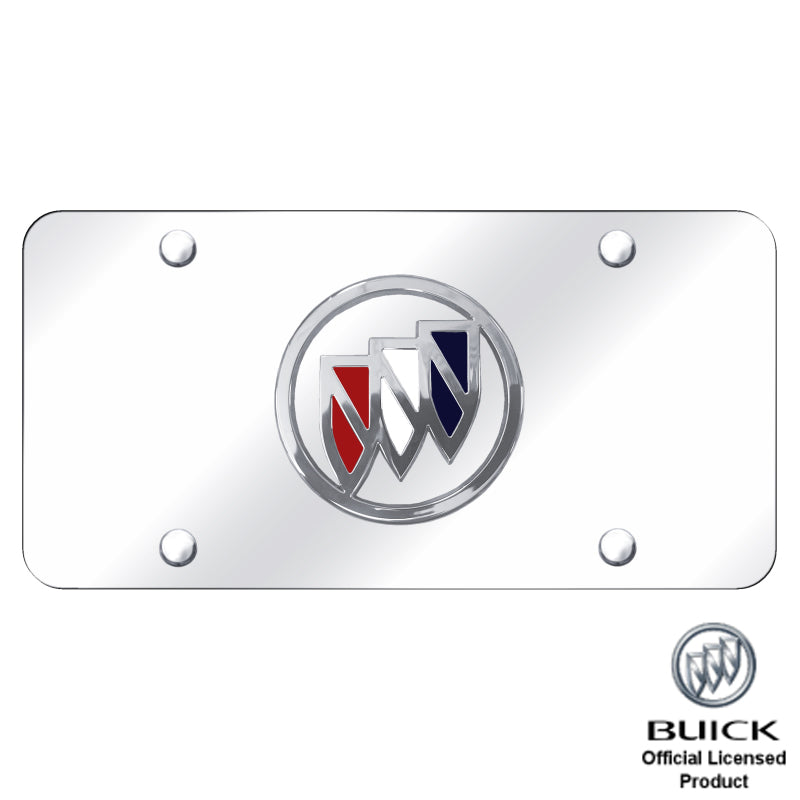 Au-Tomotive Gold Buick Tri-Color Fill Chrome Logo on Mirrored Plate