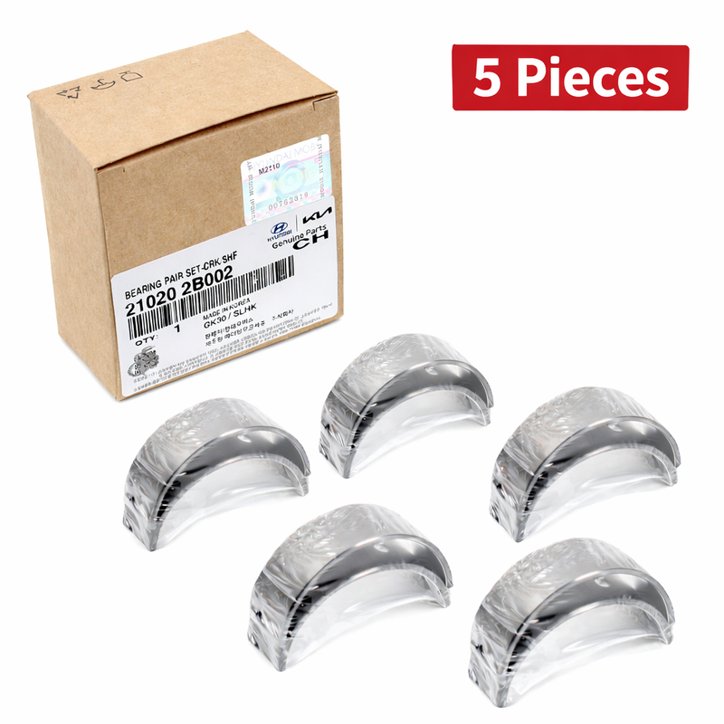 Crankshaft Main Bearing STD Size For 10-22 Hyundai Kia 1.6L 210202B002- 5 Pieces