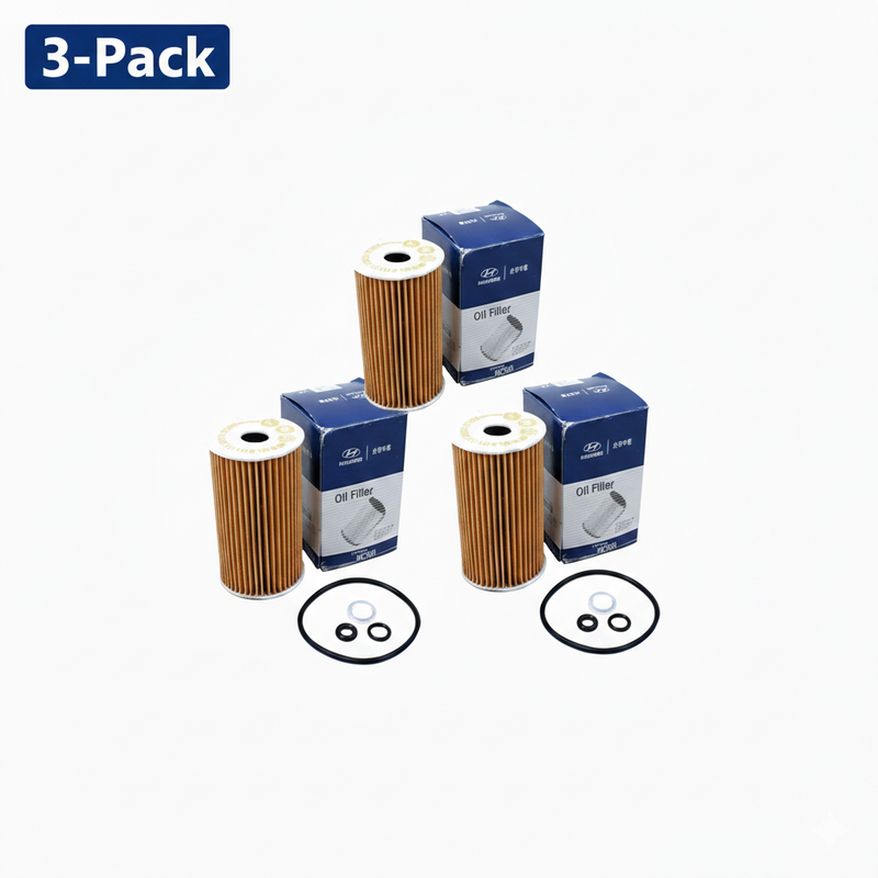 Oil Filter for 07-17 Equus Genesis Sonata Veracruz Sorento 263203C30A - 3 Pack