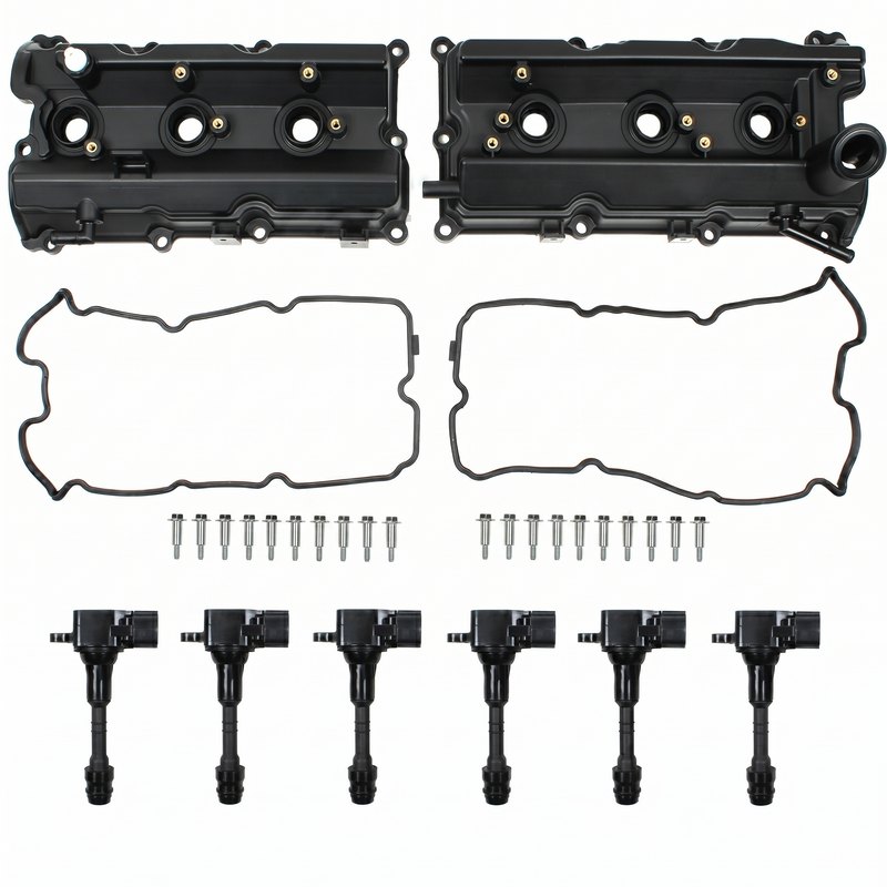 Valve Cover w/ Gasket, Ignition Coil for 03-08 Infiniti FX35 G35 M35 Nissan 350Z
