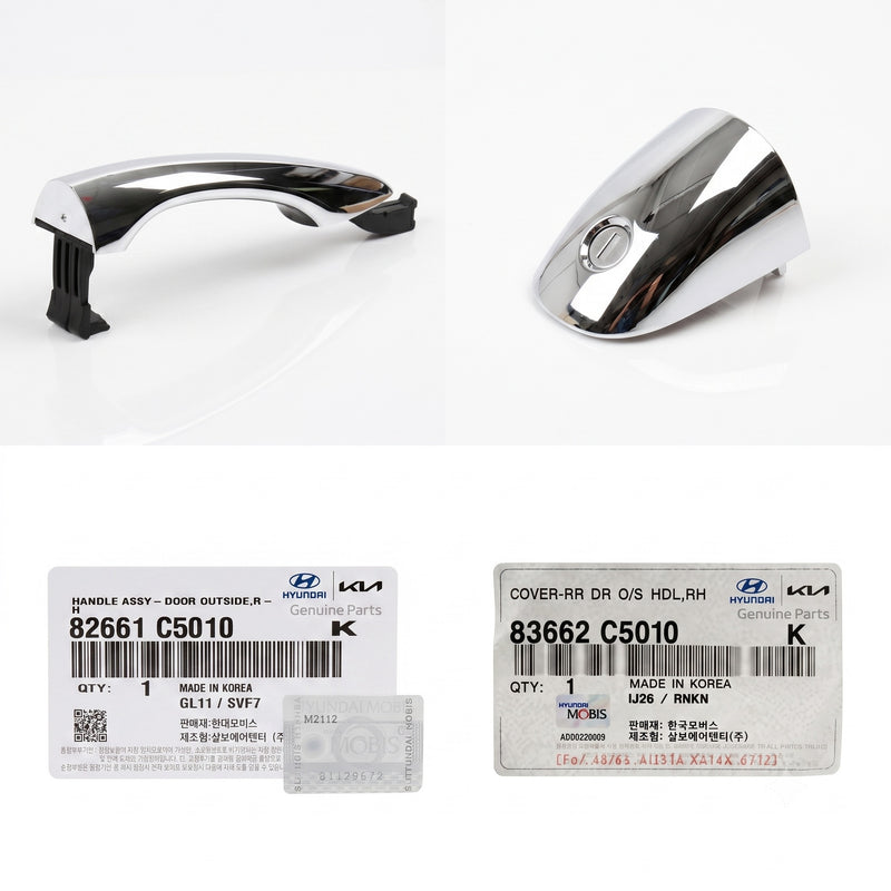 Door Handle REAR RIGHT PASSENGER SET 16-20 Kia Sorento 82661-C5010 83662-C5010