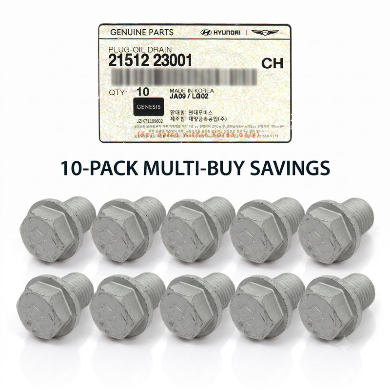 10-Pack GENUINE Oil Drain Plug for 1986-2024 Genesis Hyundai Kia 2151223001
