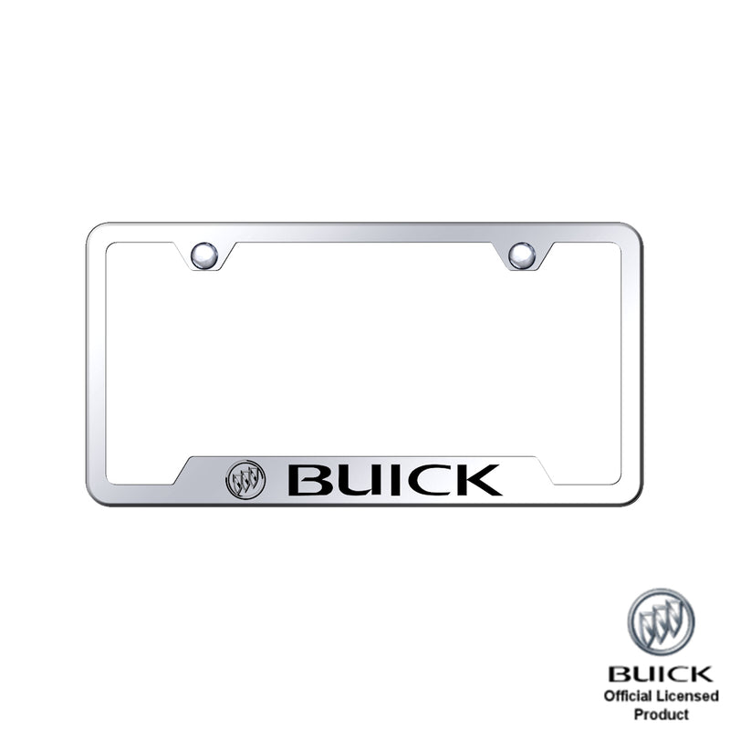 Au-Tomotive Gold Buick Laser Etched Cut-Out Frame-Mirrored License Plate