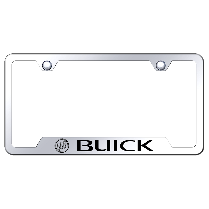 Au-Tomotive Gold Buick Laser Etched Cut-Out Frame-Mirrored License Plate