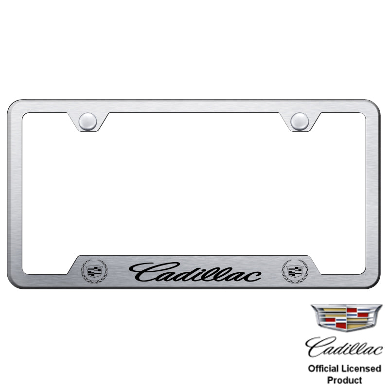 Au-Tomotive Gold Cadillac Laser Etched Cut-Out Frame – Brushed
