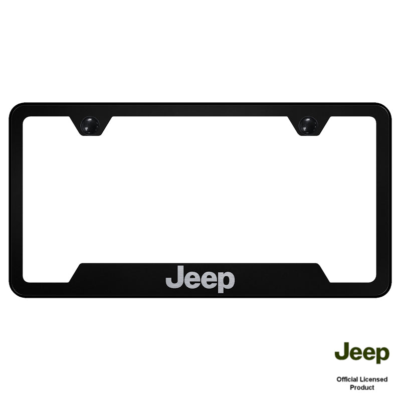 Au-Tomotive Gold Jeep Stainless Steel Frame Wrangler Grand Cherokee Laser Etched