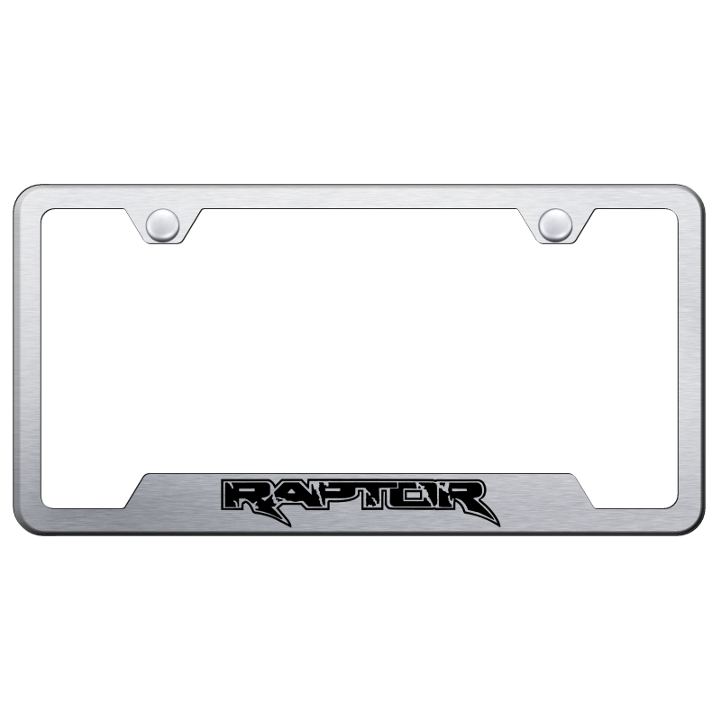 Automotive Gold Laser Etched Brushed Raptor Cut-Out Frame