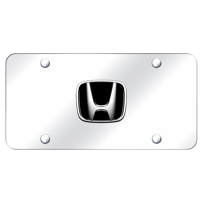 Au-Tomotive Gold Black Honda Front Plate Frame Mirror Stainless