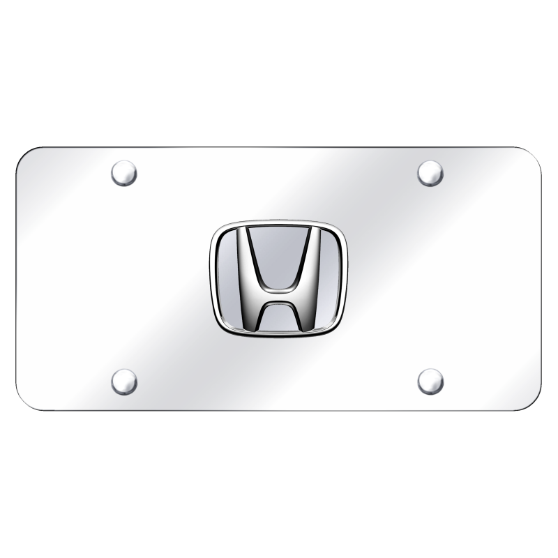 Au-Tomotive Gold, INC. Honda 3D Logo Chrome Steel License Plate