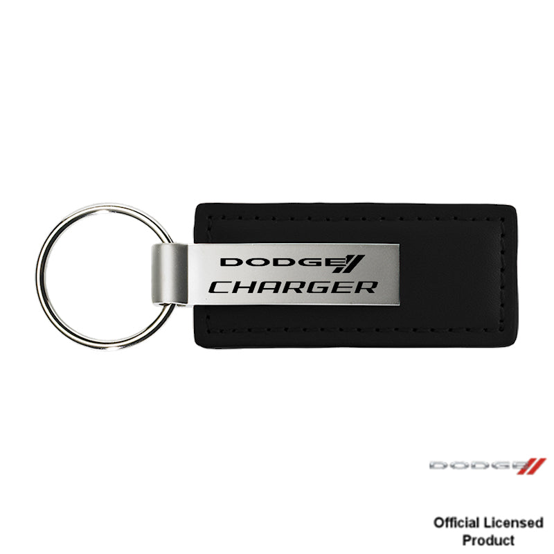 Au-Tomotive Gold Charger Black Leather Key Fob