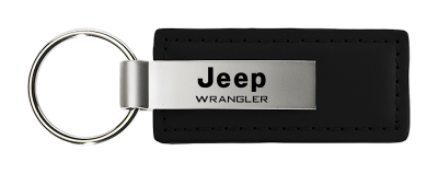 Au-Tomotive Gold Wrangler Black Leather Keychain
