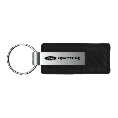 Au-Tomotive Gold Raptor Black Carbon Fiber Leather Keychain