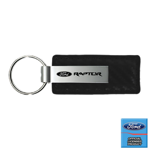 Au-Tomotive Gold Raptor Black Carbon Fiber Leather Keychain