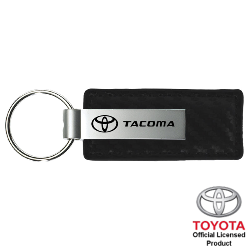 Tacoma Black Carbon Fiber Leather Key Fob Keychain