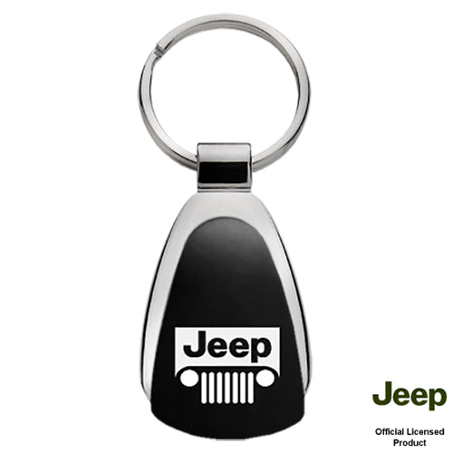 Au-Tomotive Gold Jeep Grill Black Teardrop Keychain