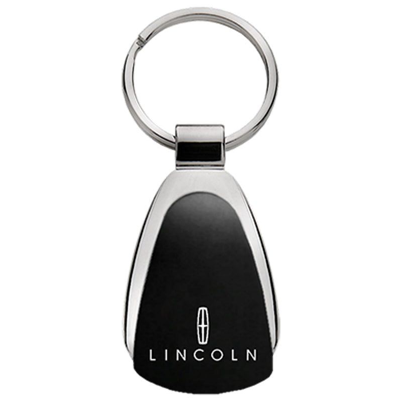 Au-Tomotive Gold Lincoln Black Teardrop Key Chain