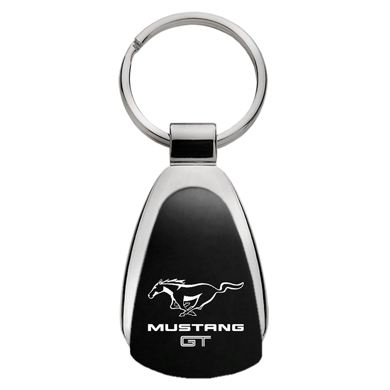 Au-Tomotive Gold Mustang GT Black Teardrop Key Chain