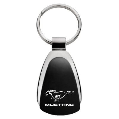 Au-TOMOTIVE GOLD Ford Mustang Tear Drop Keychain, Black