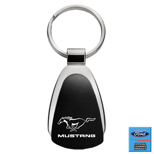 Au-TOMOTIVE GOLD Ford Mustang Tear Drop Keychain, Black