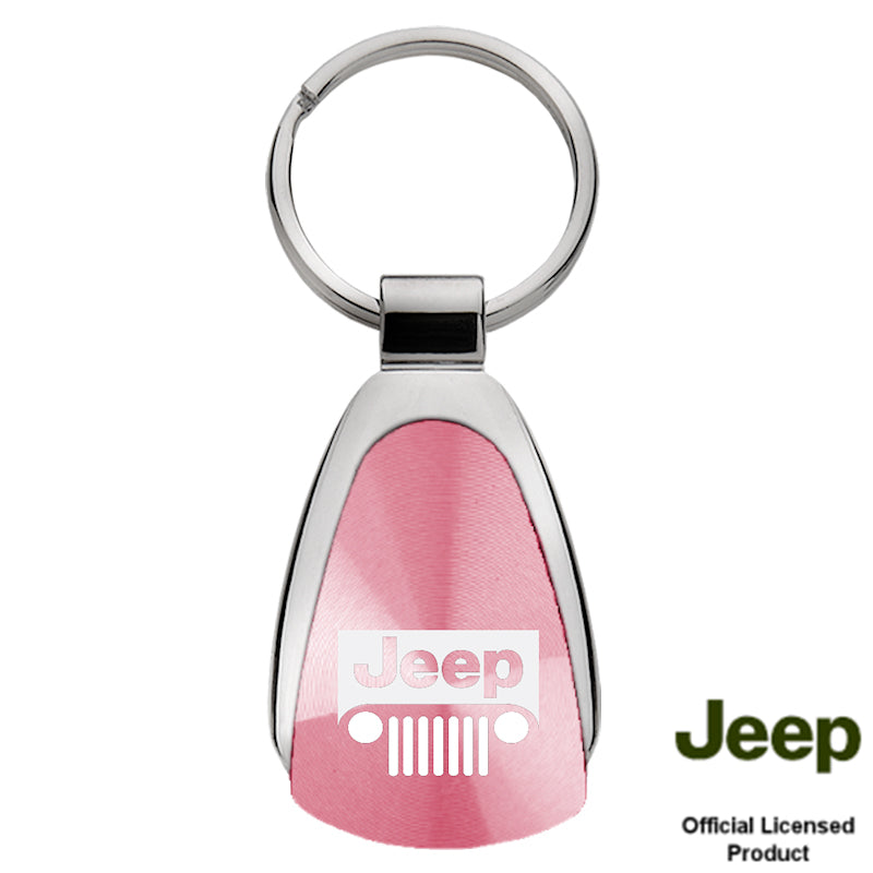 Au-Tomotive Gold Jeep Grill Pink Teardrop Key Chain