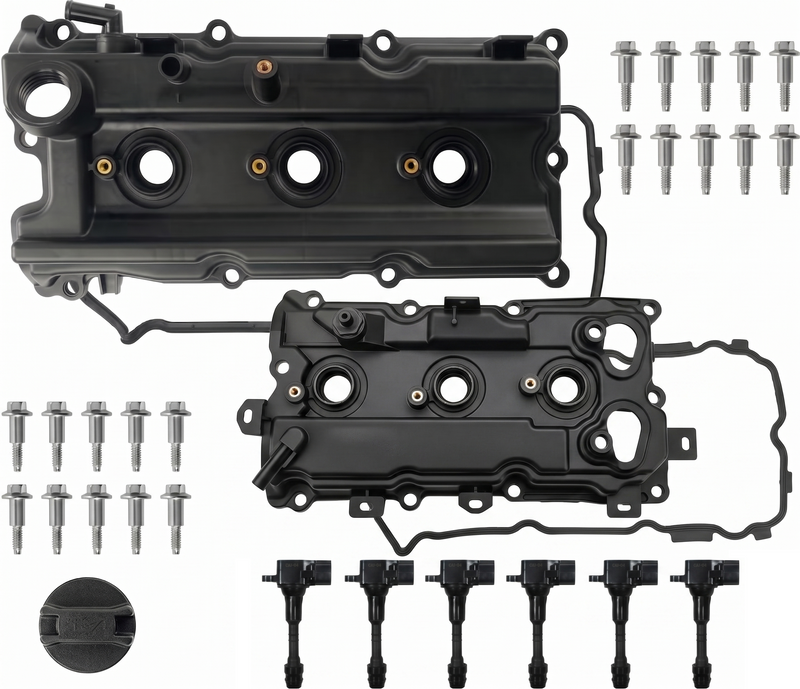 Valve Cover w/ Gasket & Ignition Coil LH & RH Fit 2012 - 2017 NISSAN NV2500 4.0L