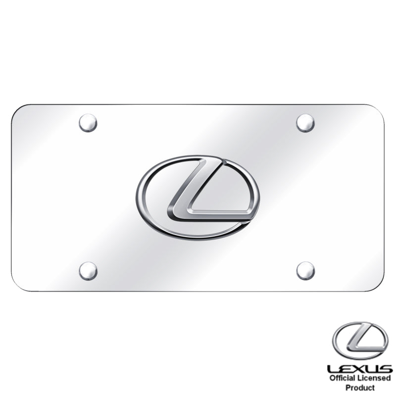 Au-Tomotive Gold Lexus Logo Chrome on Chrome License Plate