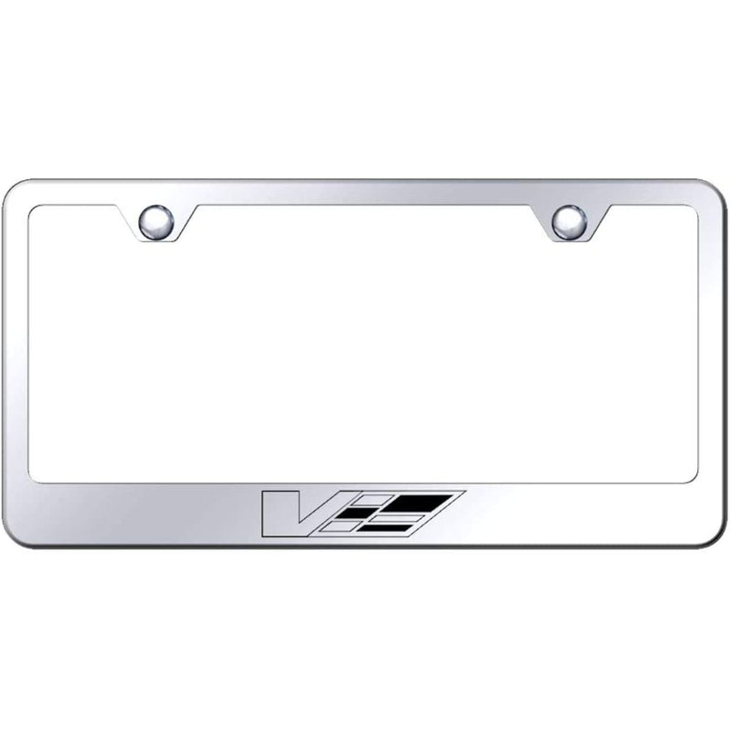 Au-Tomotive Gold, INC. License Plate Frame for Cadillac V Stainless Steel Chrome - LF.CADV.EC