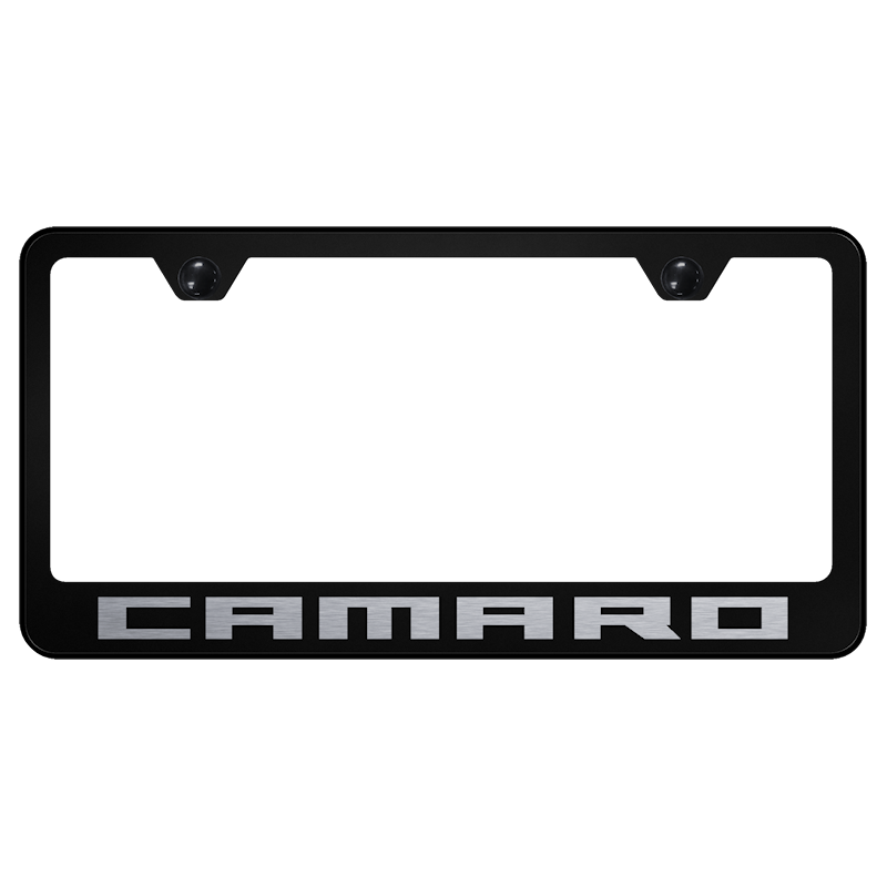 Au-Tomotive Gold Camaro Laser Etched Frame – Black