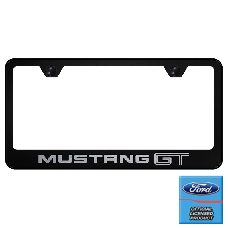 Au-Tomotive Gold Mustang GT Laser Etched Frame – Black