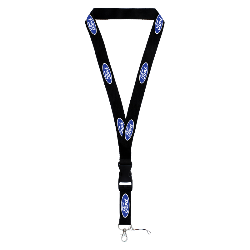 Au-tomotive Gold Official Licensed for Ford White Word Black Universal Lanyard Neck Strap Key Chain