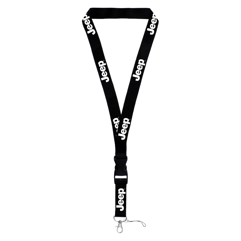 Au-tomotive Gold Official Licensed for Jeep White Word Black Universal Lanyard Neck Strap Key Chain