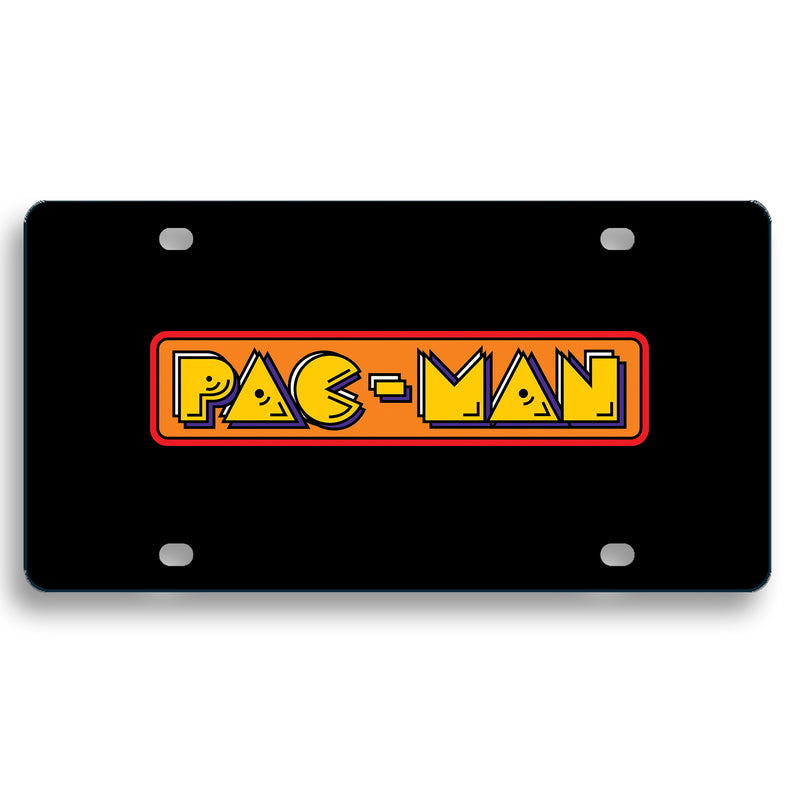 Pac-Man Orange Plate Frame - Retro Gaming Car Accessory for Gamers - Official Licensed Product by Bandai Namco