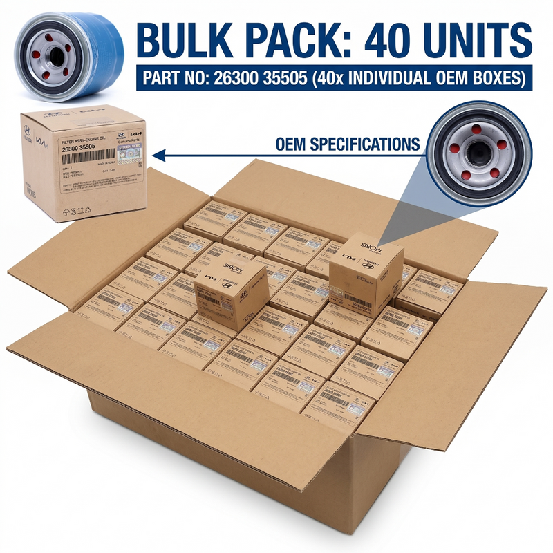 40-Pack Engine Oil Filters & Washers for Hyundai Kia OEM 2630035505 GENUINE