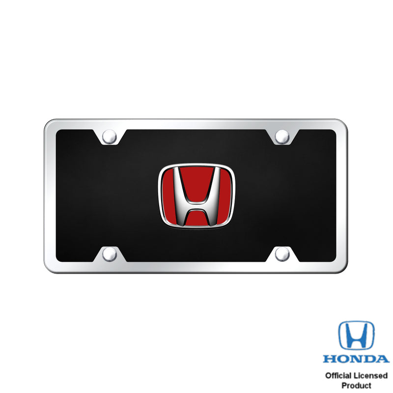 Au-Tomotive Gold Honda Chrome/Red Logo on Black Acrylic Kit