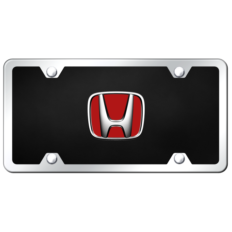 Au-Tomotive Gold Honda Chrome/Red Logo on Black Acrylic Kit